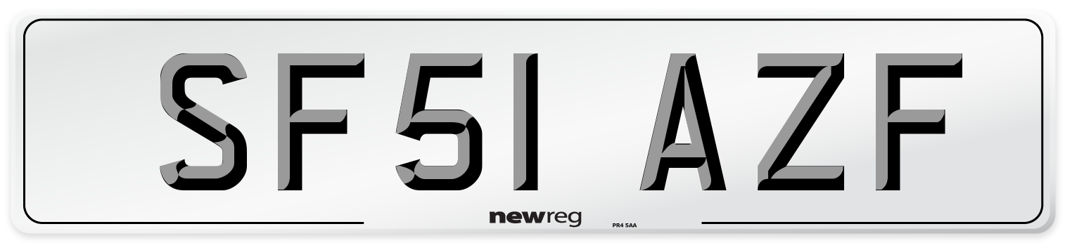SF51 AZF Number Plate from New Reg